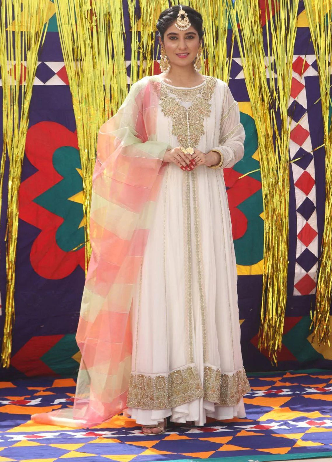 Senorita Chiffon Pret 3 Piece Suit for Women -  LDD-01898-WHT/MCL