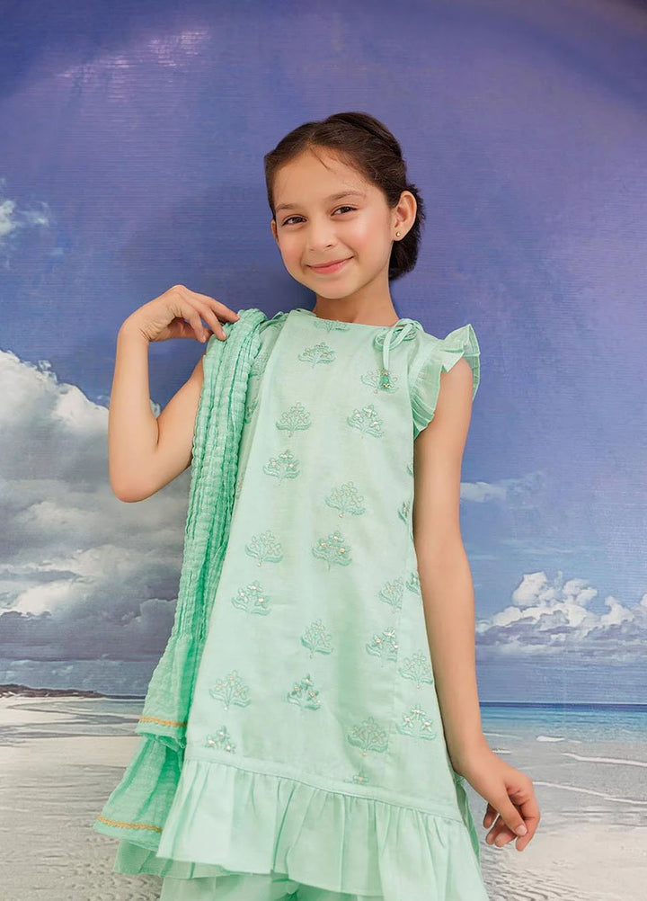 Senorita Pret Printed Plain Cotton 3 Piece Suit KBD-03102