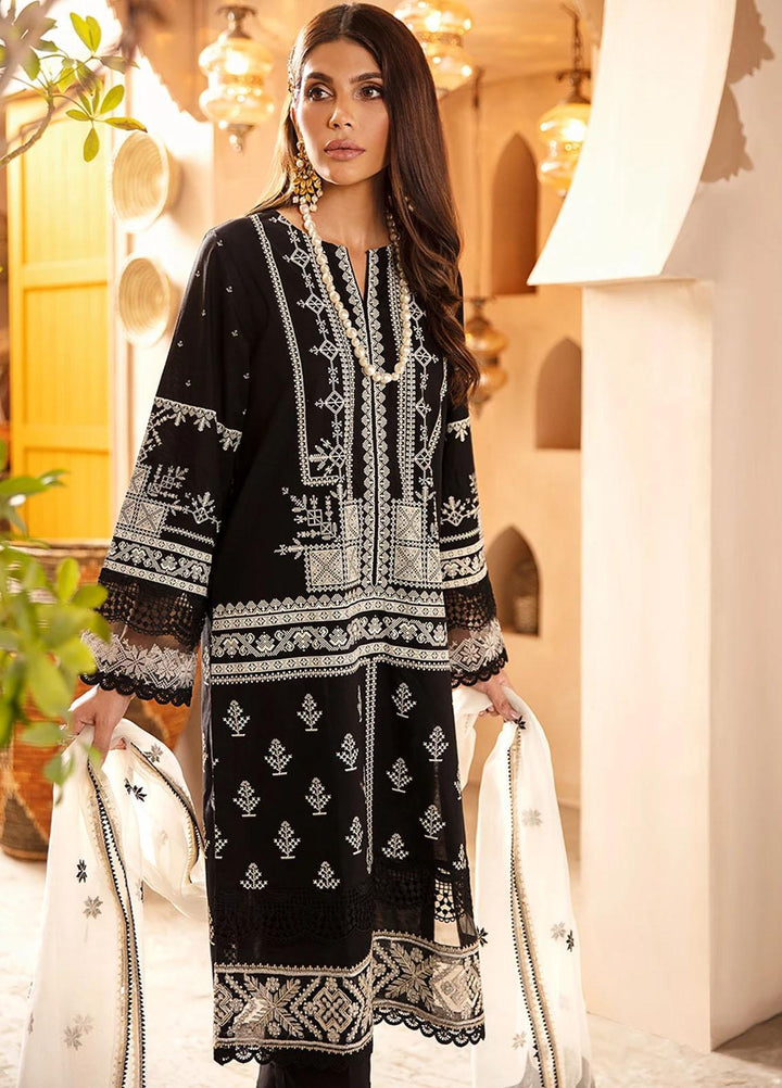 Seran Embroidered Lawn Suits Unstitched 3 Piece SRN21SE 01 Midnight Euphoria - Summer Collection