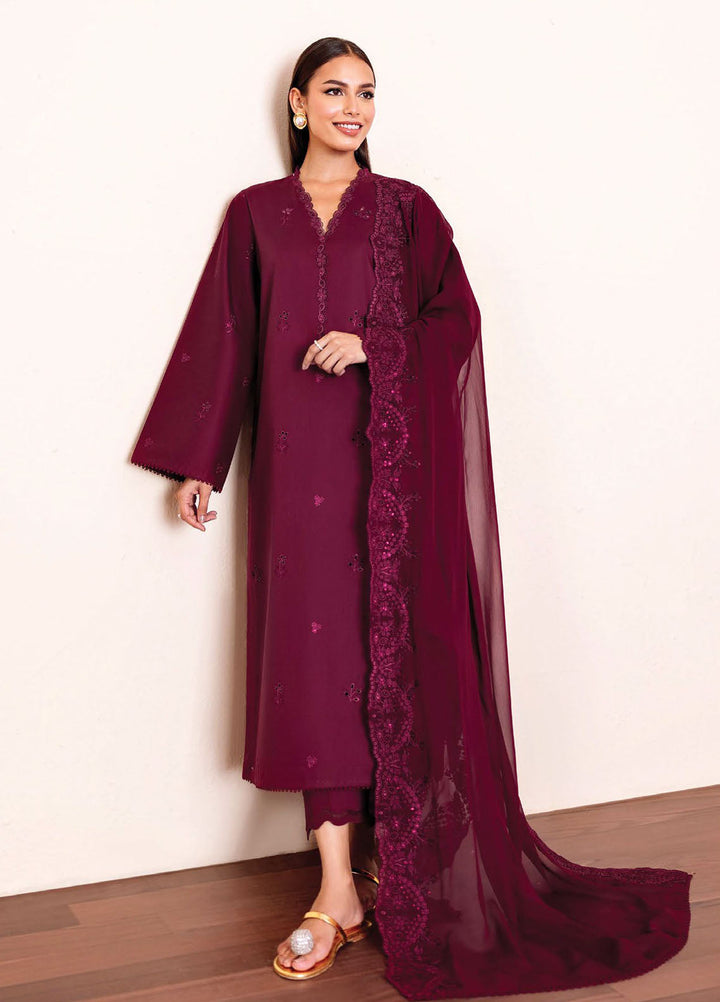 Seran Embroidered Lawn Suits Unstitched 3 Piece SN25ULL D-02 Rouvi - Summer Collection