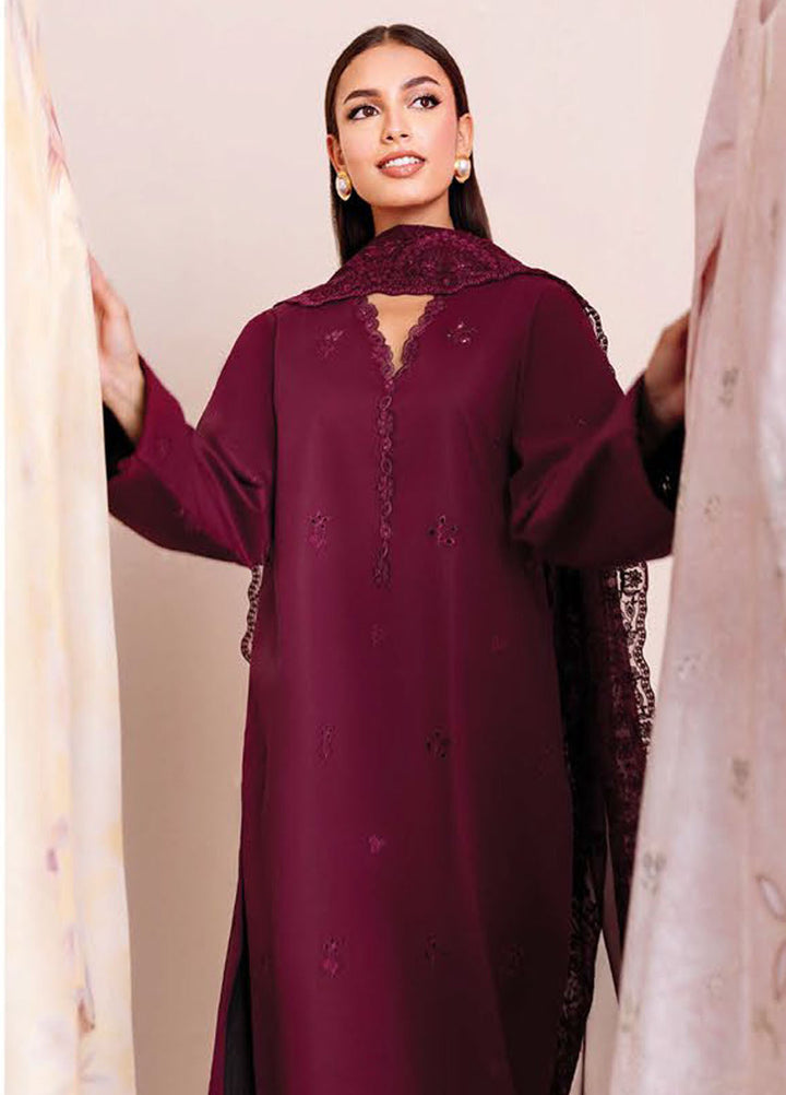 Seran Embroidered Lawn Suits Unstitched 3 Piece SN25ULL D-02 Rouvi - Summer Collection