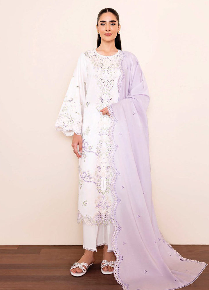 Seran Embroidered Lawn Suits Unstitched 3 Piece SN25ULL D-07 Zureya - Summer Collection