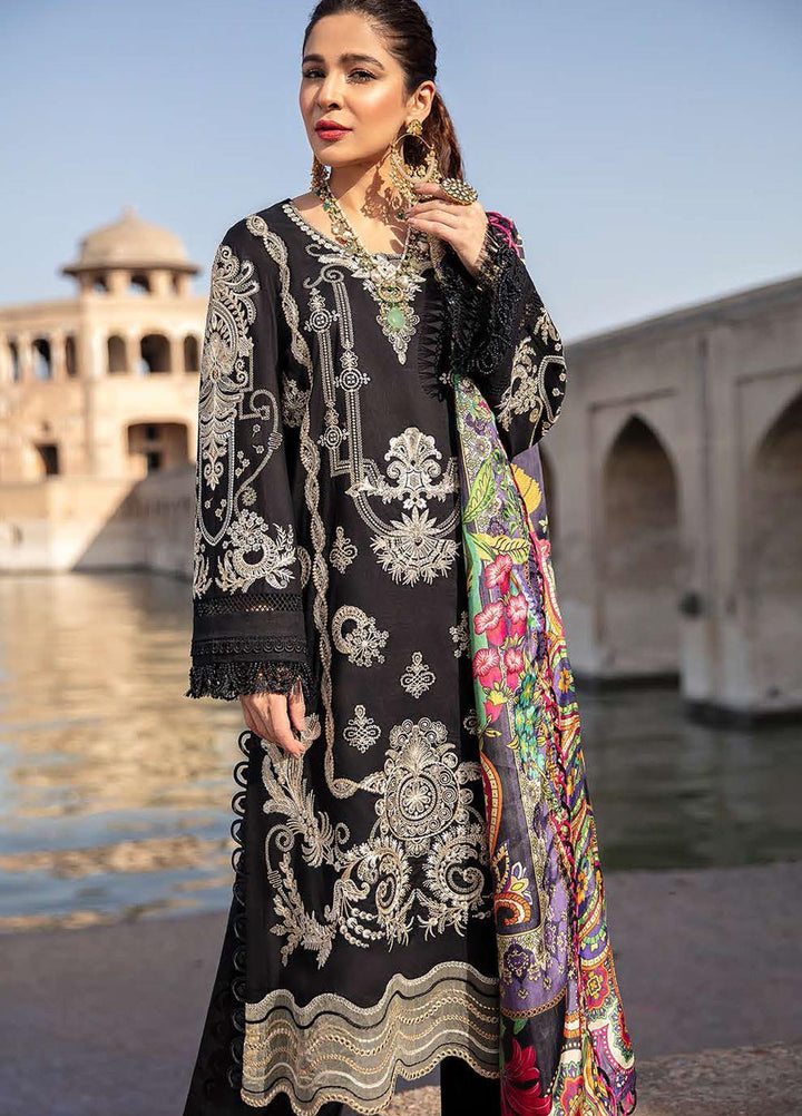 Seran Embroidered Lawn Suits Unstitched 3 Piece SRN21L 01-Mystic Dream - Luxury Collection