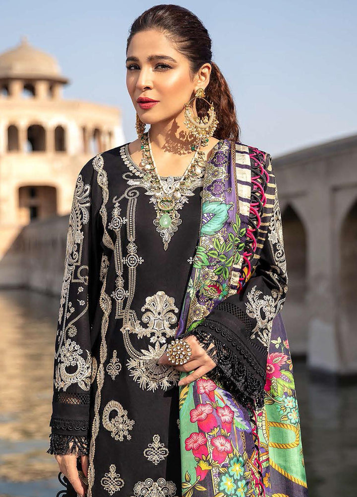Seran Embroidered Lawn Suits Unstitched 3 Piece SRN21L 01-Mystic Dream - Luxury Collection