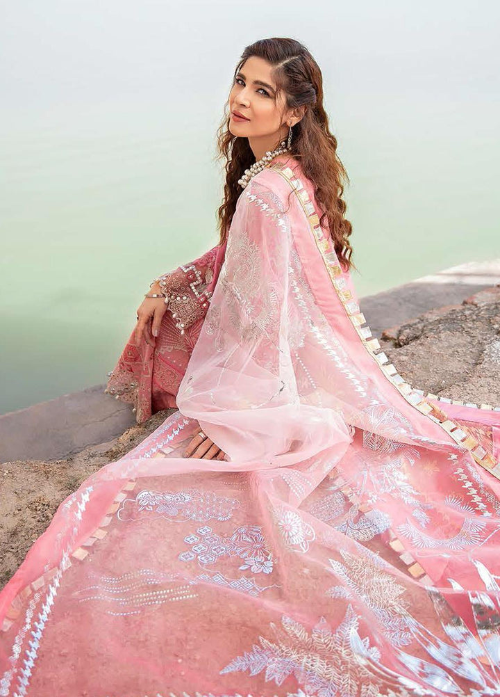 Seran Embroidered Lawn Suits Unstitched 3 Piece SRN21L 02-Rose Quartz - Luxury Collection