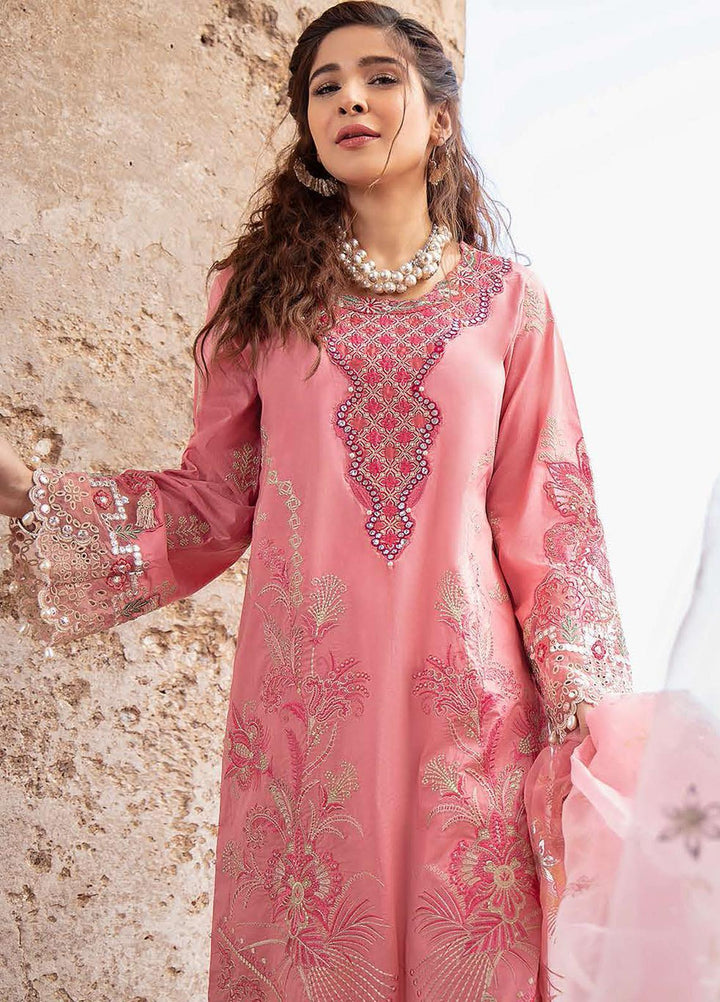 Seran Embroidered Lawn Suits Unstitched 3 Piece SRN21L 02-Rose Quartz - Luxury Collection