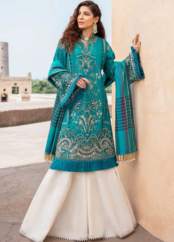 Seran Embroidered Lawn Suits Unstitched 3 Piece SRN21L 08-Botanical Boheme - Luxury Collection