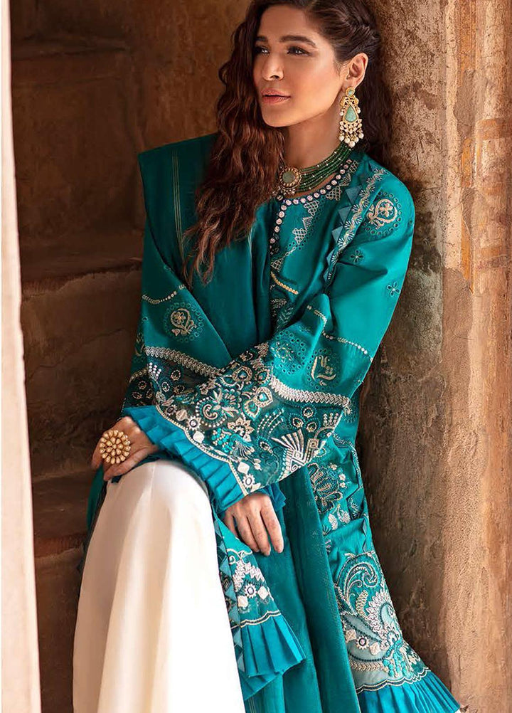 Seran Embroidered Lawn Suits Unstitched 3 Piece SRN21L 08-Botanical Boheme - Luxury Collection