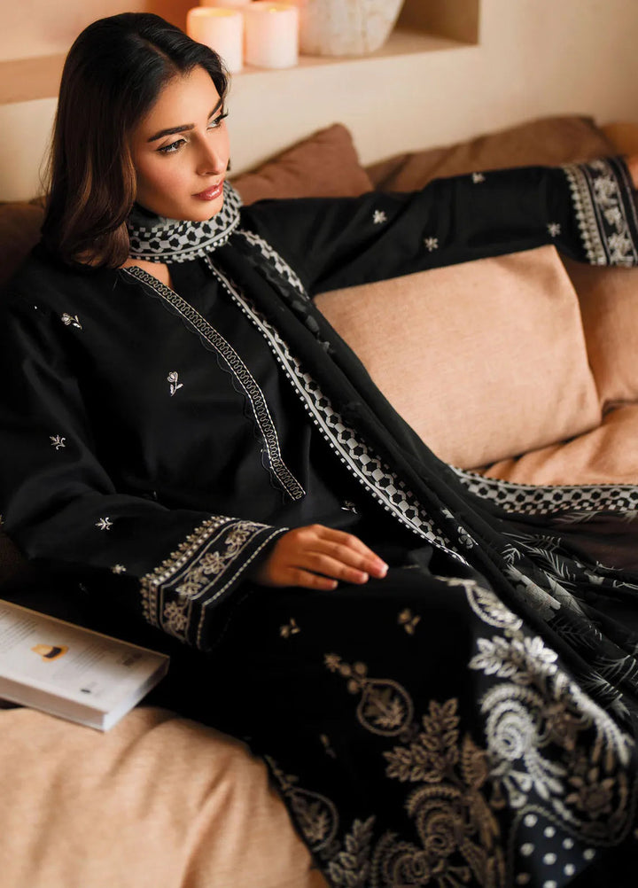 Seran Monochrome Embroidered Lawn Suit Unstitched 3 Piece SRN24M D-04 Serenite - Summer Collection