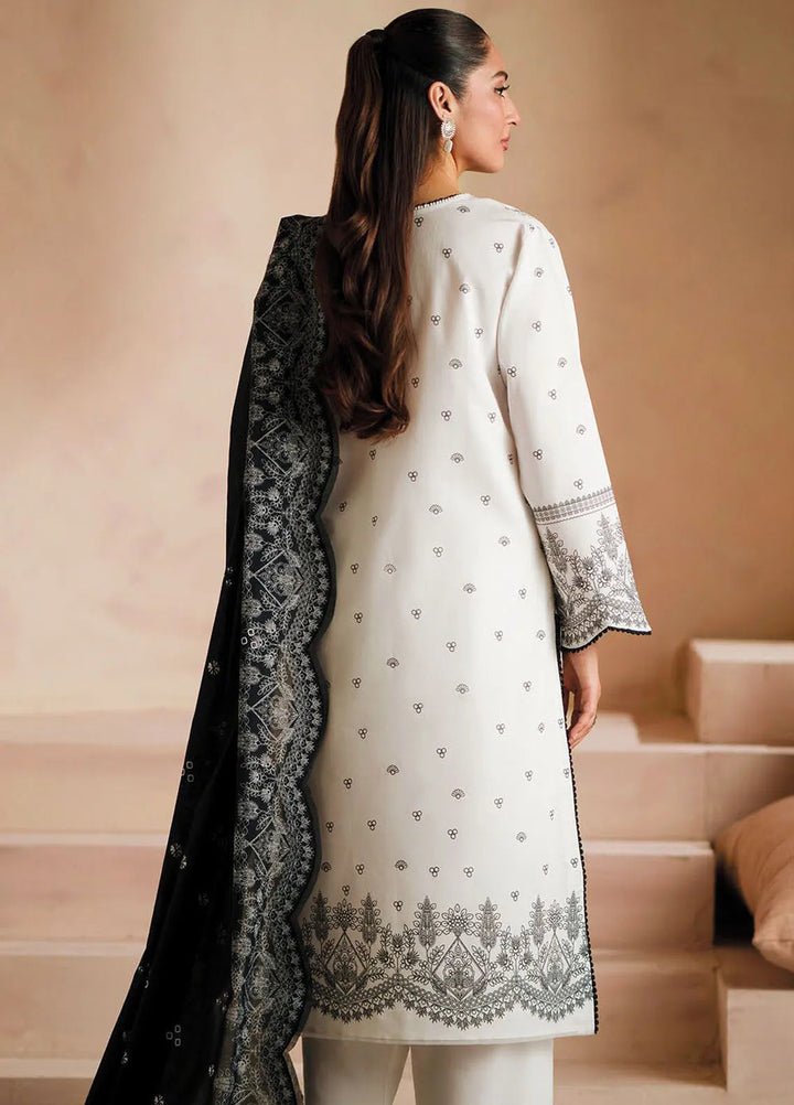 Seran Monochrome Embroidered Lawn Suit Unstitched 3 Piece SRN24M D-07 Epure - Summer Collection