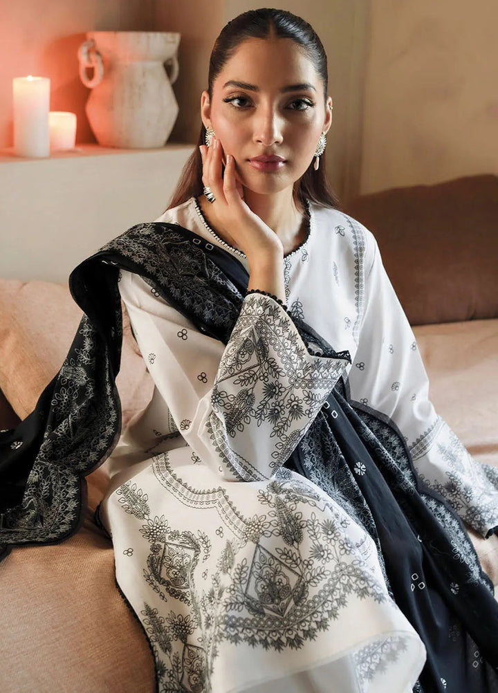 Seran Monochrome Embroidered Lawn Suit Unstitched 3 Piece SRN24M D-07 Epure - Summer Collection