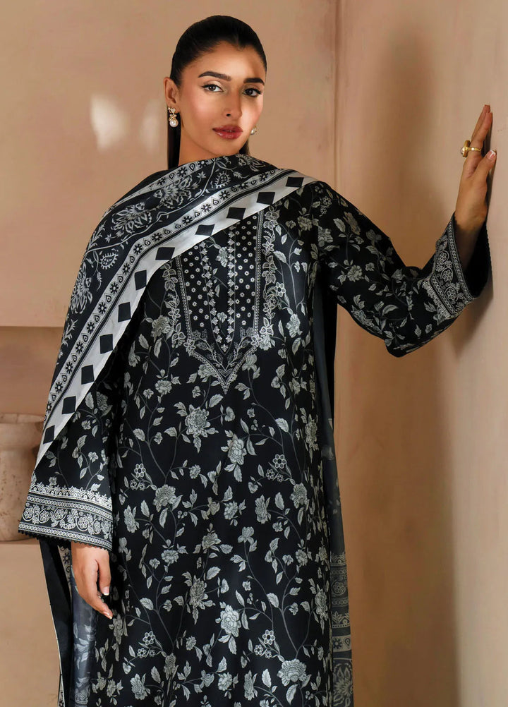 Seran Monochrome Embroidered Lawn Suit Unstitched 3 Piece SRN24M D-08 Eclat - Summer Collection