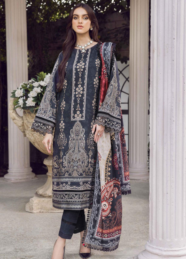 Winter Blossoms By Seran Embroidered Viscose Suits Unstitched 3 Piece SRN22WB 07 Dahlia - Winter Collection