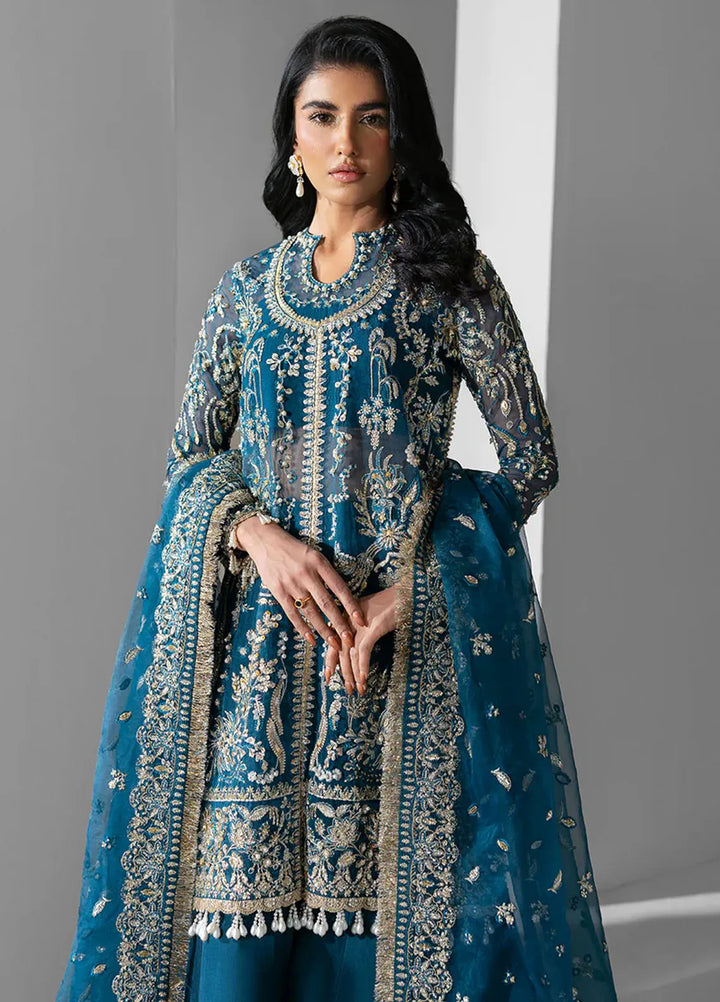 Seraphine by Zarposh Pret Embroidered Organza 3 Piece Suit Twilight