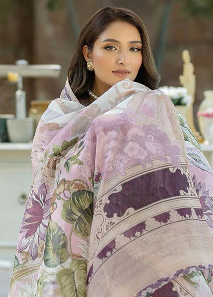 Serene Premium Embroidered Lawn Suit Unstitched 3 Piece SL-67 Khawab - Summer Collection