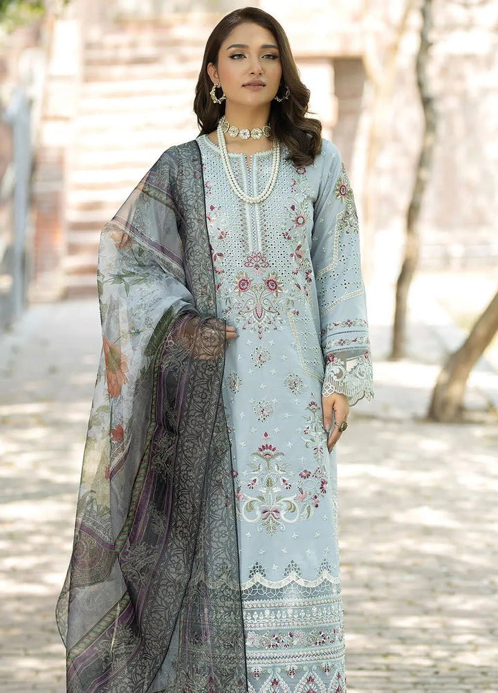 Serene Premium Embroidered Lawn Suit Unstitched 3 Piece SL-71 Zibaiish - Summer Collection