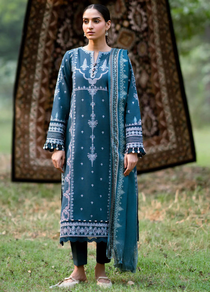 Serenity by Florent Embroidered Khaddar Suit Unstitched 3 Piece FL-01 A - Winter Collection