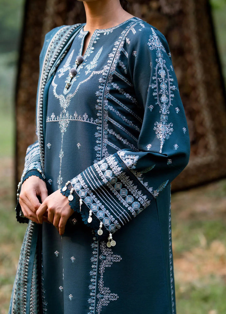 Serenity by Florent Embroidered Khaddar Suit Unstitched 3 Piece FL-01 A - Winter Collection