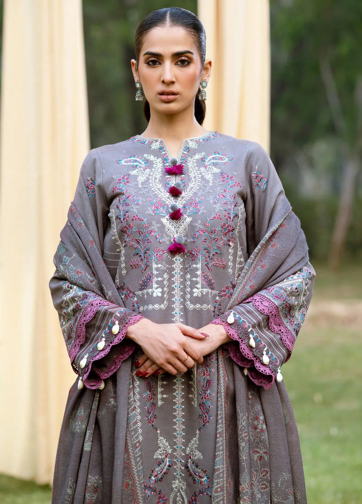 Serenity by Florent Embroidered Khaddar Suit Unstitched 3 Piece FL-06 B - Winter Collection