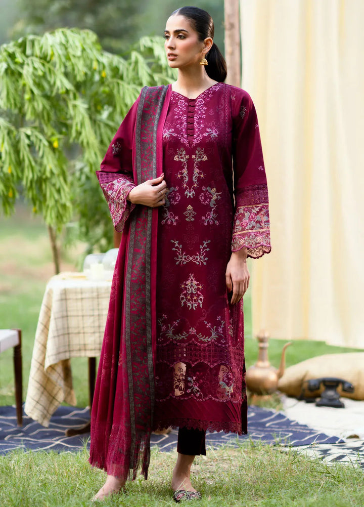 Serenity by Florent Embroidered Khaddar Suit Unstitched 3 Piece FL-07 A - Winter Collection