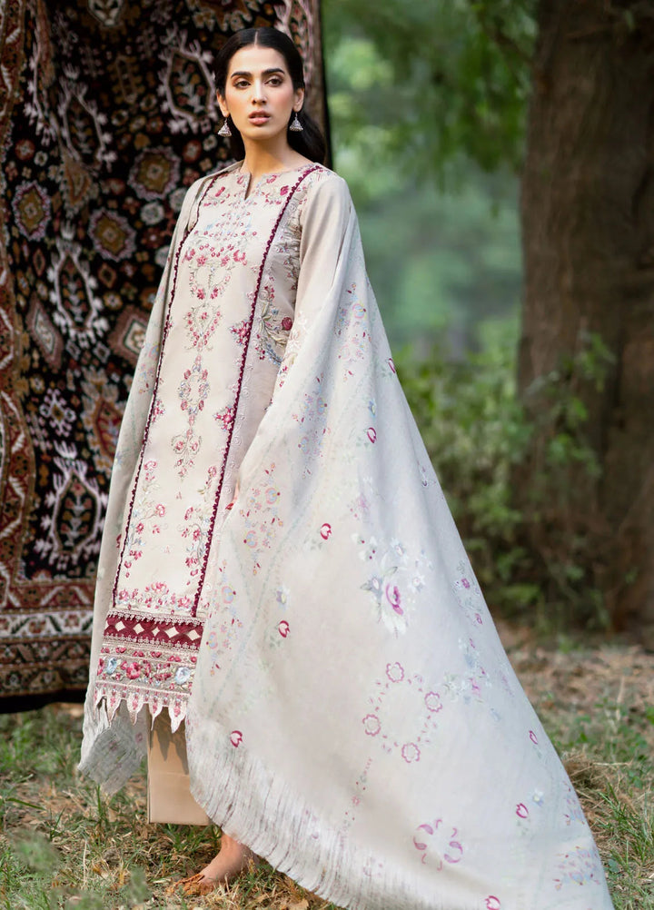 Serenity by Florent Embroidered Khaddar Suit Unstitched 3 Piece FL-08 A - Winter Collection