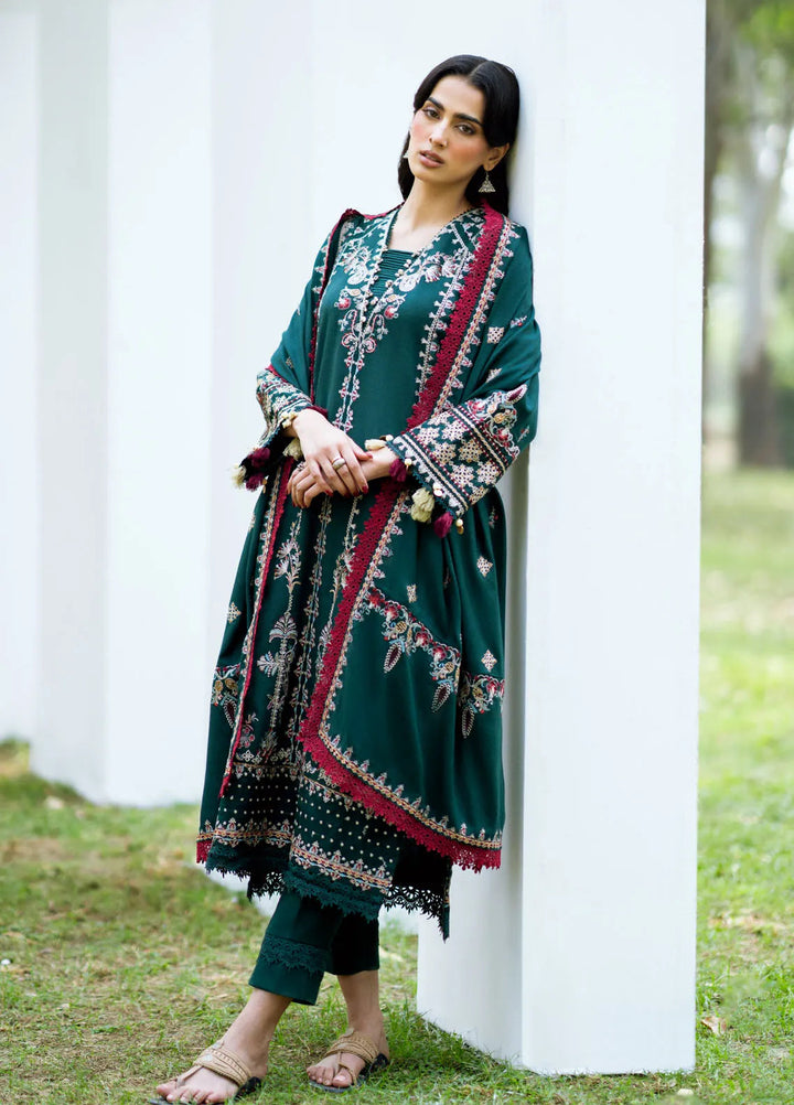 Serenity by Florent Embroidered Leather Peach Suit Unstitched 3 Piece FL-02 B - Winter Collection