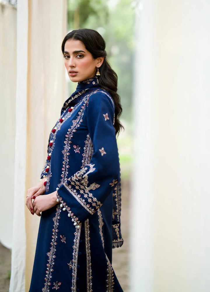 Serenity by Florent Embroidered Leather Peach Suit Unstitched 3 Piece FL-03 B - Winter Collection