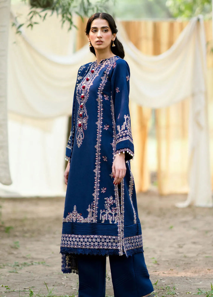 Serenity by Florent Embroidered Leather Peach Suit Unstitched 3 Piece FL-03 B - Winter Collection