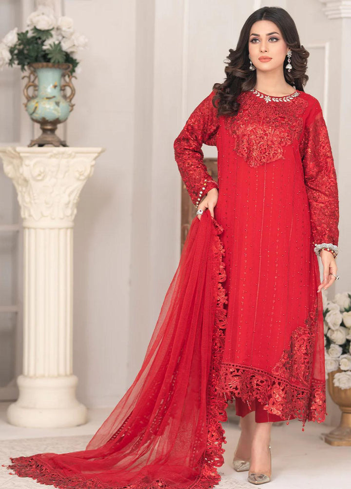Shaadi Biyaah By Insiya Embroidered Chiffon Suits Unstitched 3 Piece INS23SB-S2 D3 - Wedding Collection