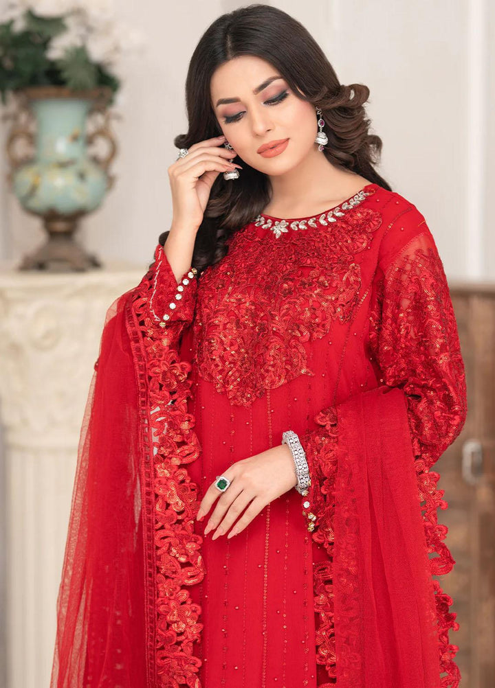 Shaadi Biyaah By Insiya Embroidered Chiffon Suits Unstitched 3 Piece INS23SB-S2 D3 - Wedding Collection