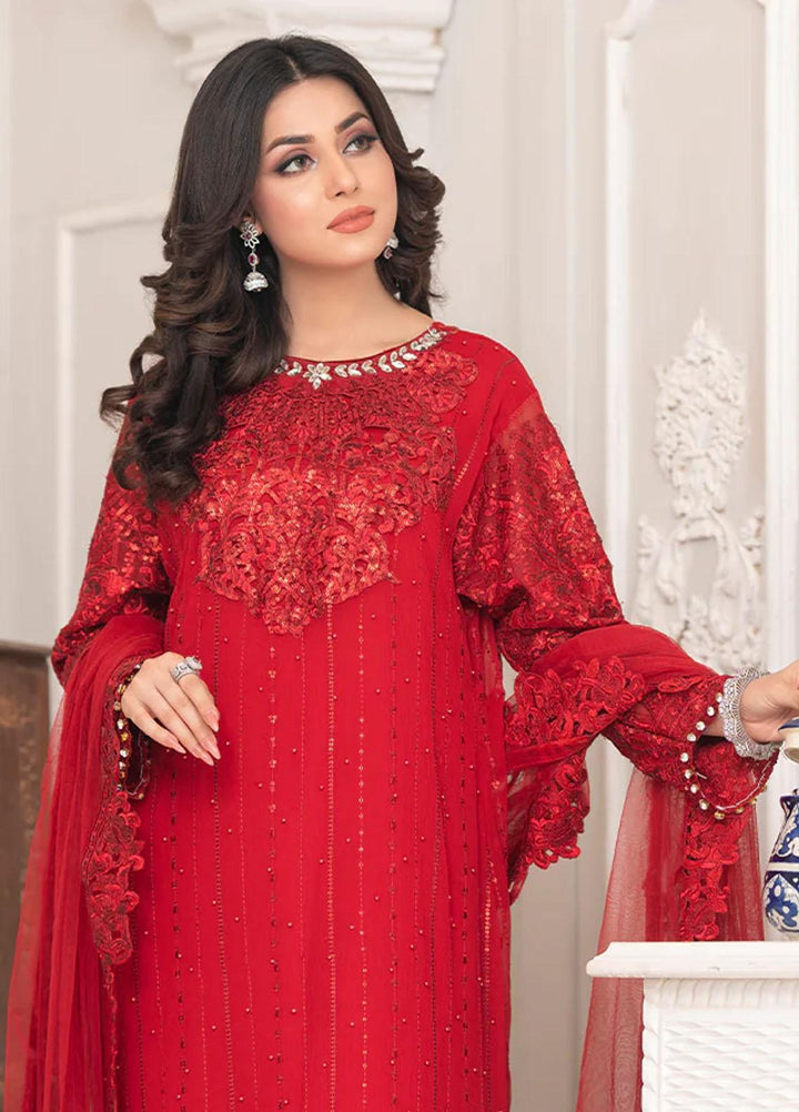Shaadi Biyaah By Insiya Embroidered Chiffon Suits Unstitched 3 Piece INS23SB-S2 D3 - Wedding Collection