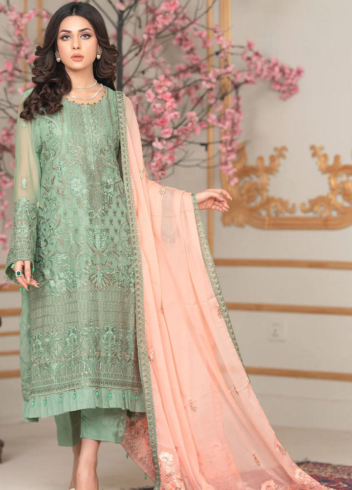Shaadi Biyaah By Insiya Embroidered Chiffon Suits Unstitched 3 Piece INS23SB-S2 D4 - Wedding Collection