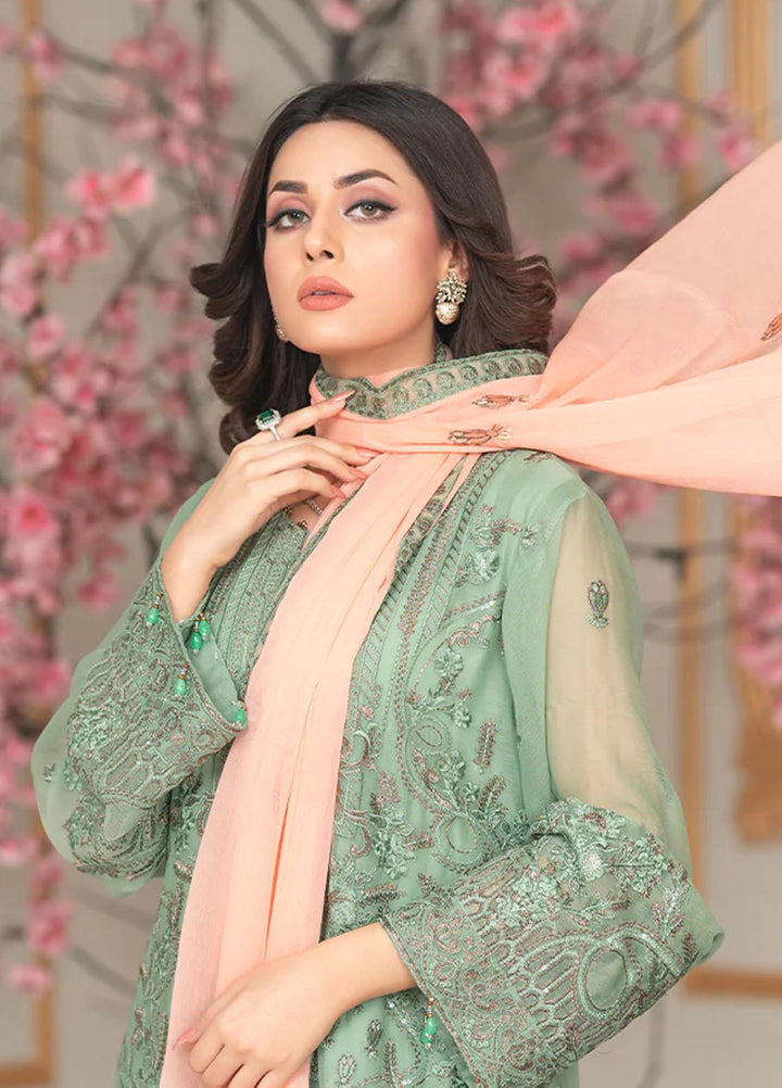 Shaadi Biyaah By Insiya Embroidered Chiffon Suits Unstitched 3 Piece INS23SB-S2 D4 - Wedding Collection