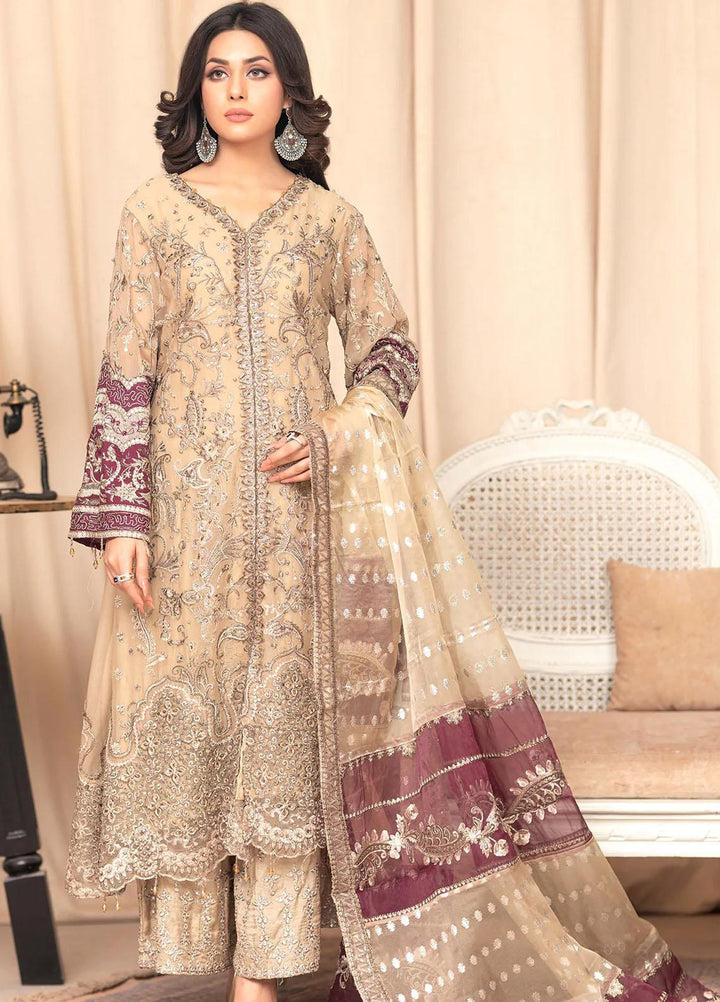 Shaadi Biyaah By Insiya Embroidered Chiffon Suits Unstitched 3 Piece INS23SB-S2 D6 - Wedding Collection