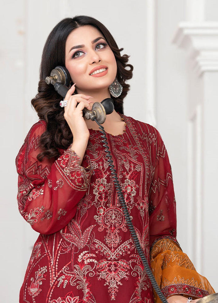 Shaadi Biyaah By Insiya Embroidered Chiffon Suits Unstitched 3 Piece INS23SB-S3 D1 - Wedding Collection