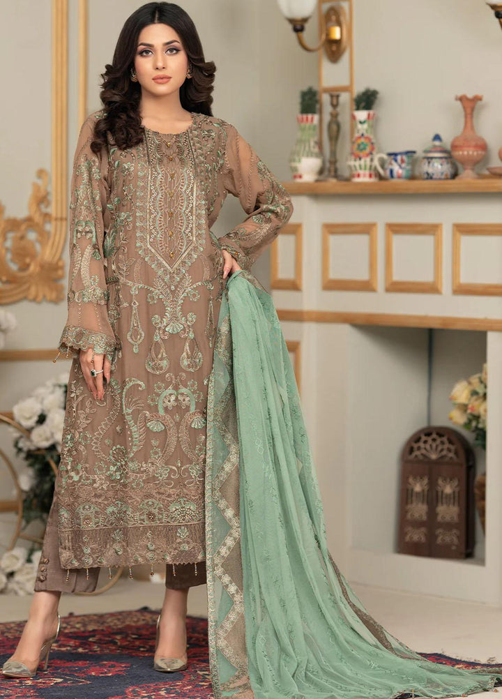 Shaadi Biyaah By Insiya Embroidered Chiffon Suits Unstitched 3 Piece INS23SB-S3 D3 - Wedding Collection
