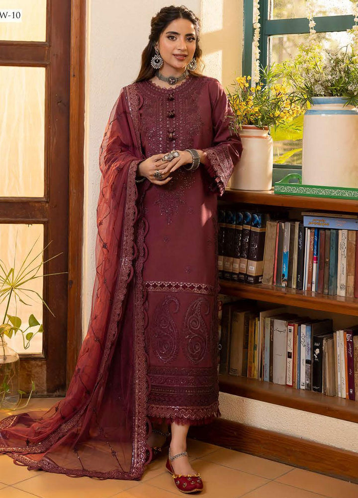 Shadow Work By Asim Jofa Embroidered Lawn Suits Unstitched 3 Piece AJ23SW AJSW-10 - Luxury Festive Collection