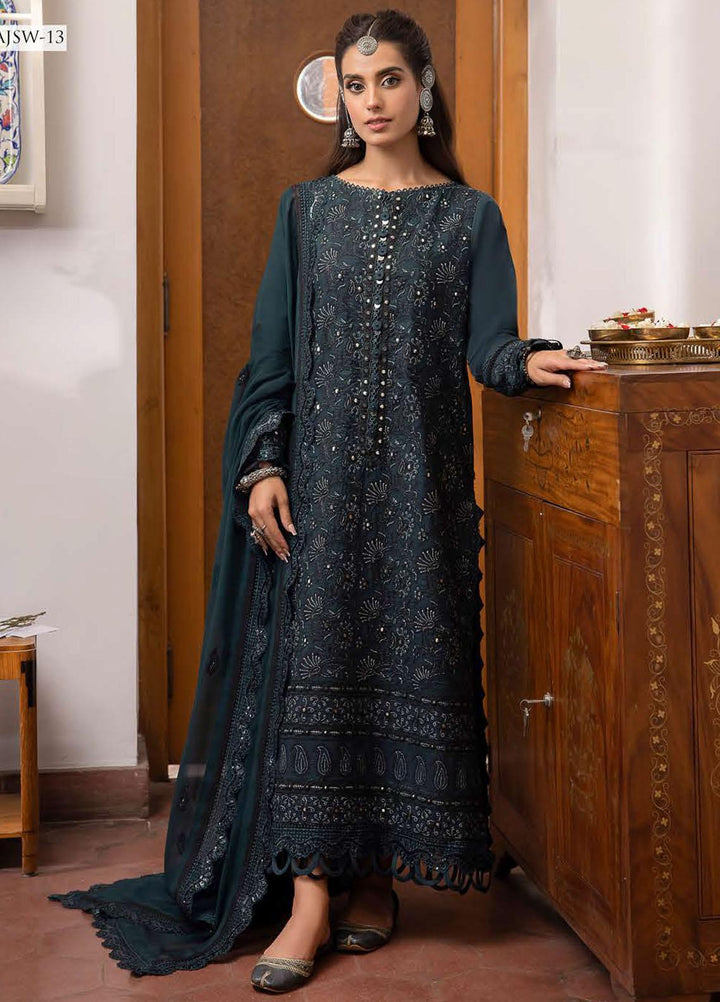 Shadow Work By Asim Jofa Embroidered Lawn Suits Unstitched 3 Piece AJ23SW AJSW-13 - Luxury Festive Collection