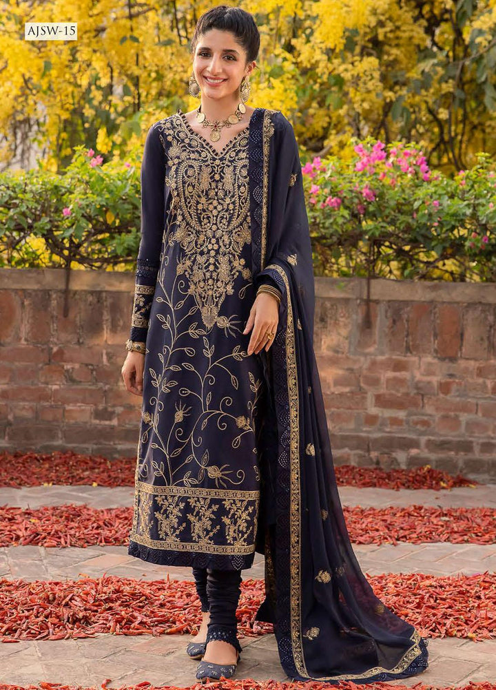 Shadow Work By Asim Jofa Embroidered Lawn Suits Unstitched 3 Piece AJ23SW AJSW-15 - Luxury Festive Collection