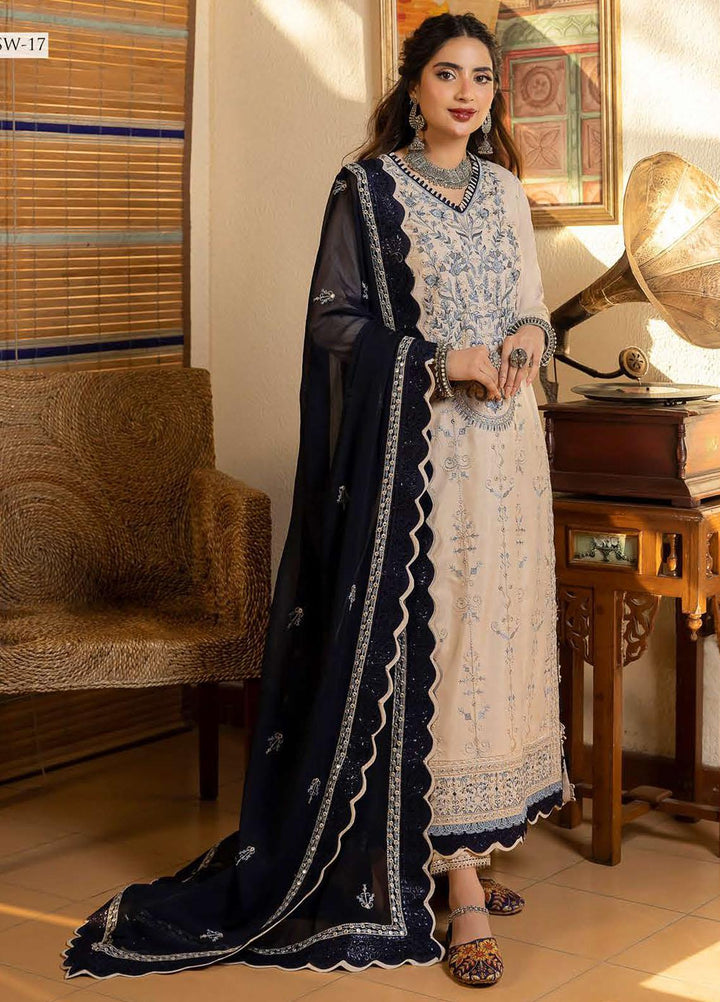 Shadow Work By Asim Jofa Embroidered Lawn Suits Unstitched 3 Piece AJ23SW AJSW-17 - Luxury Festive Collection