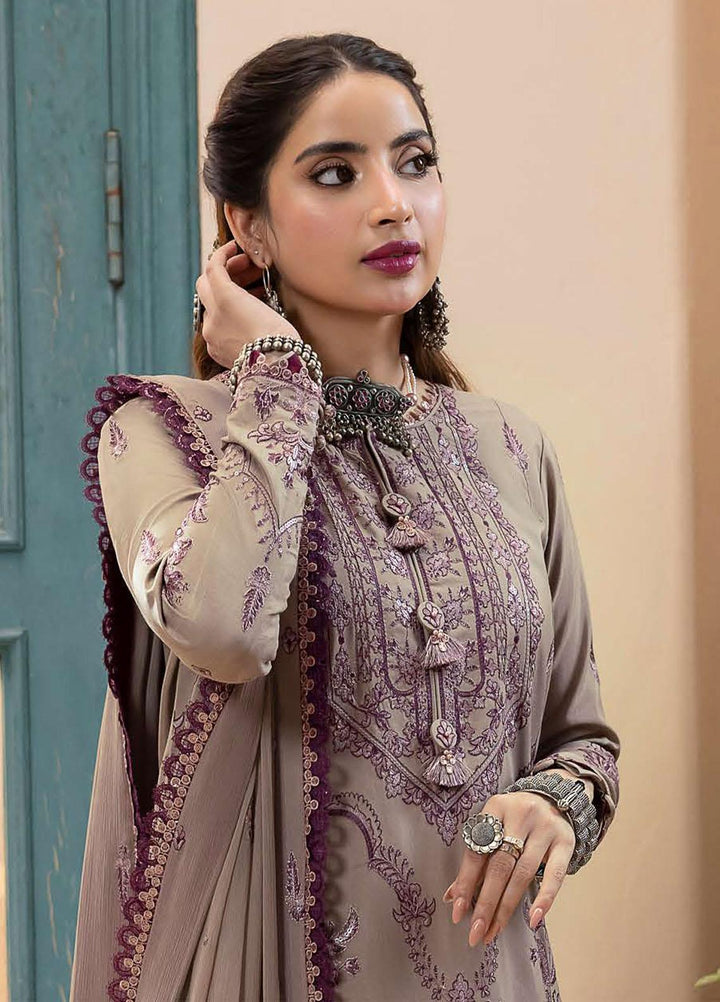 Shadow Work By Asim Jofa Embroidered Lawn Suits Unstitched 3 Piece AJ23SW AJSW-23 - Luxury Festive Collection
