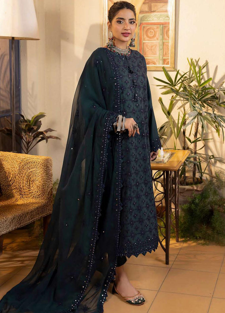 Shadow Work By Asim Jofa Embroidered Lawn Suits Unstitched 3 Piece AJ23SW AJSW-24 - Luxury Festive Collection