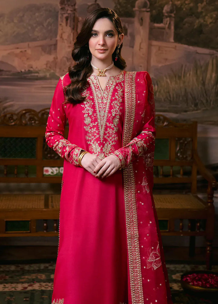 Shagun by Neeshay Embroidered Raw Silk Suit Unstitched 3 Piece NSH24SR Nargis - Festive Collection