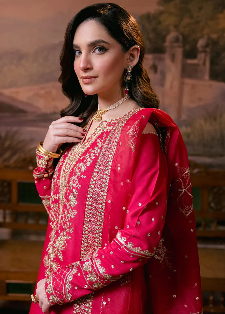Shagun by Neeshay Embroidered Raw Silk Suit Unstitched 3 Piece NSH24SR Nargis - Festive Collection