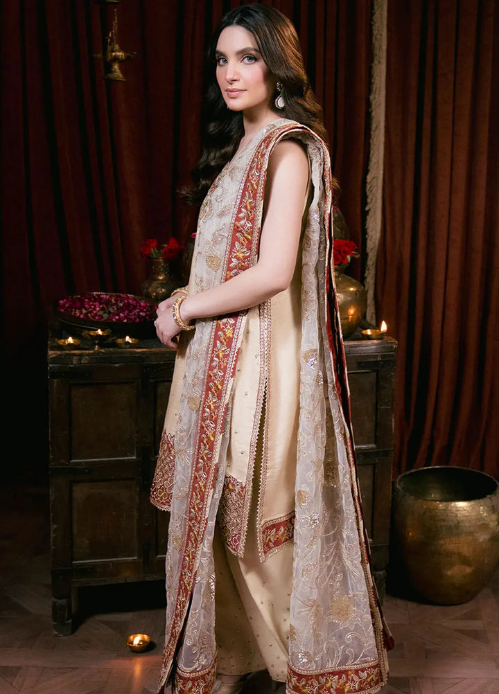 Shagun by Neeshay Embroidered Raw Silk Suit Unstitched 3 Piece NSH24SR Roshni - Festive Collection