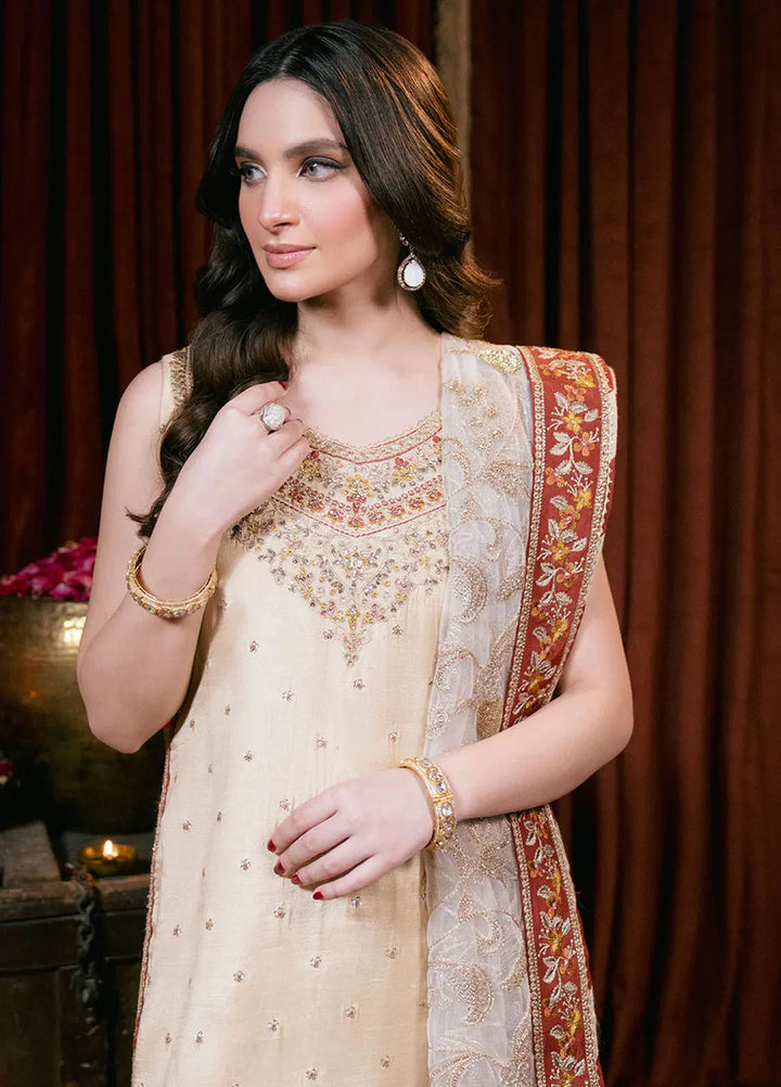 Shagun by Neeshay Embroidered Raw Silk Suit Unstitched 3 Piece NSH24SR Roshni - Festive Collection