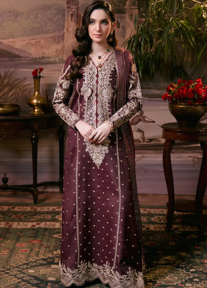 Shagun by Neeshay Embroidered Raw Silk Suit Unstitched 3 Piece NSH24SR Shehnai - Festive Collection