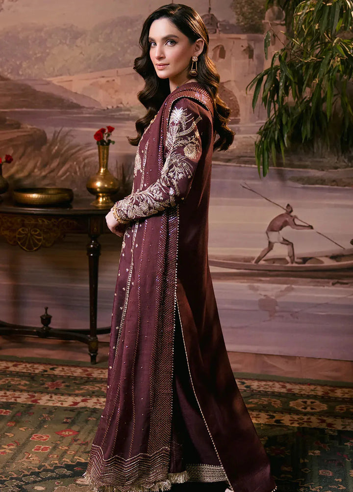 Shagun by Neeshay Embroidered Raw Silk Suit Unstitched 3 Piece NSH24SR Shehnai - Festive Collection