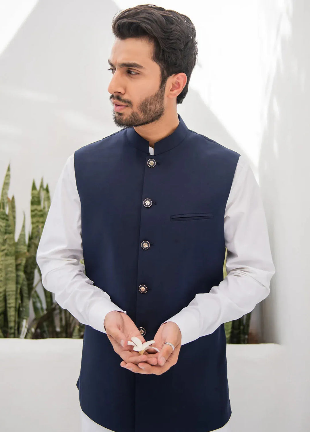 Shahjahan Formal Men Waistcoat - Blue