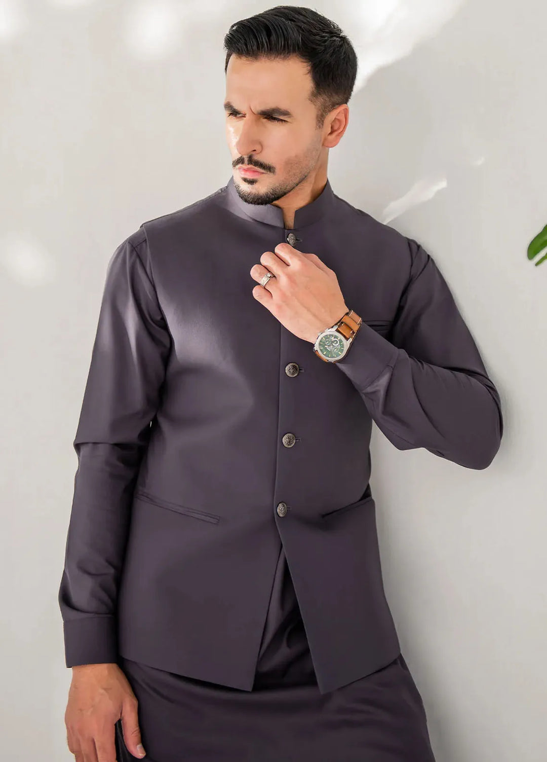 Shahjahan Formal Men Waistcoat - Charcoal Grey